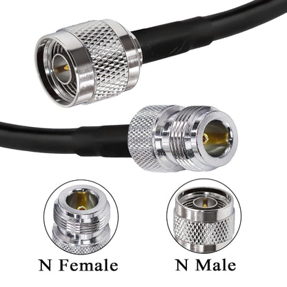 RG58 Coaxial Jumper Cable – N Male to N Female Low Loss RF Extension Cable (2M / 6.6FT) -Pack -1