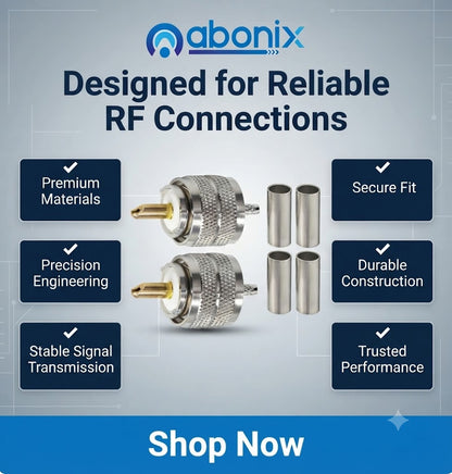 UHF Connector PL259/ RG-316 Male Plug Crimp Coax Adapter  -Pack -3