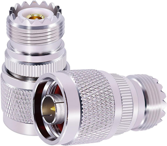 N-Type Male to UHF Female RF Coax Adapter - Pack - 2