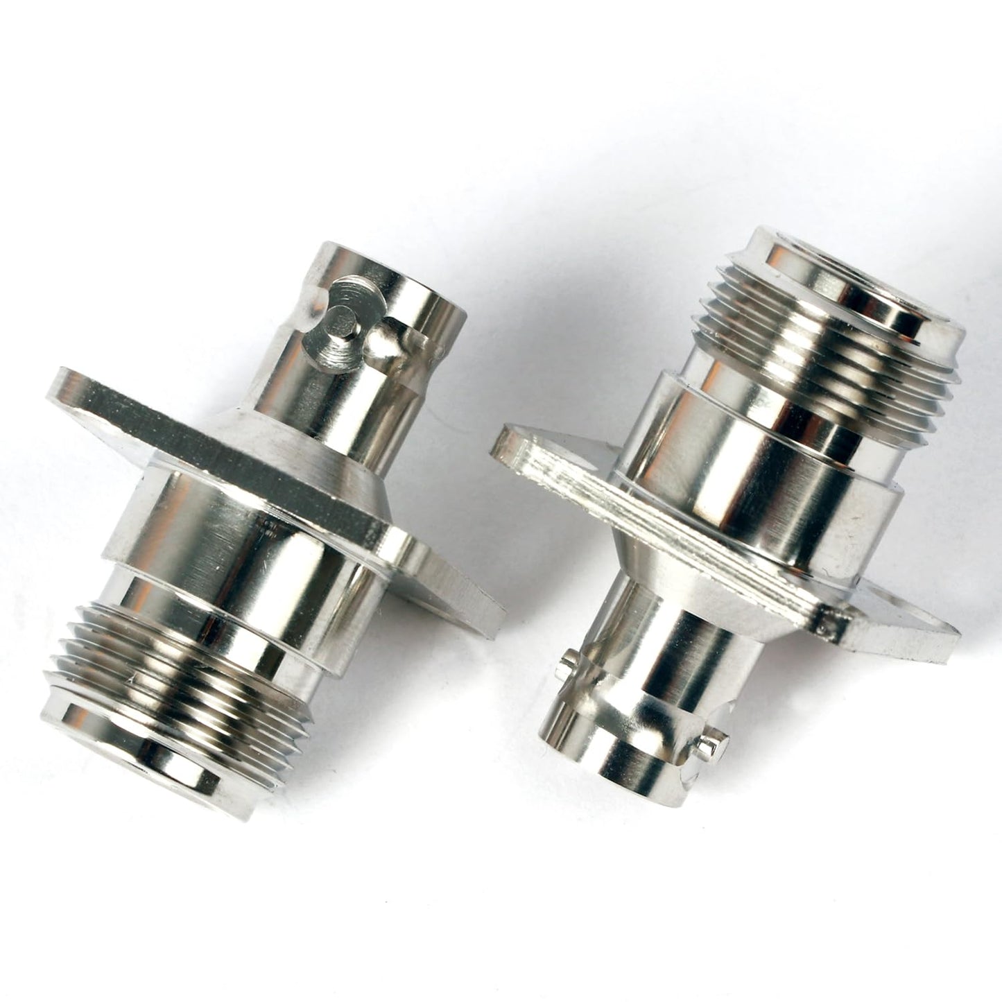 N Type Female to BNC Female 4 Hole Flange Panel Mount Adapter Connector (Pack of 2)
