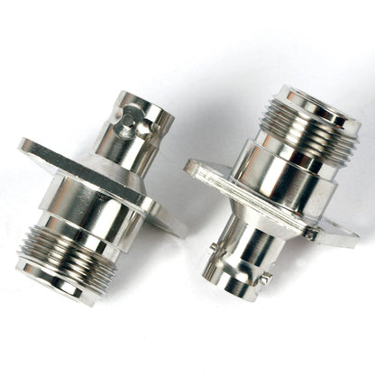 N Type Female to BNC Female 4 Hole Flange Panel Mount Adapter Connector (Pack of 2)