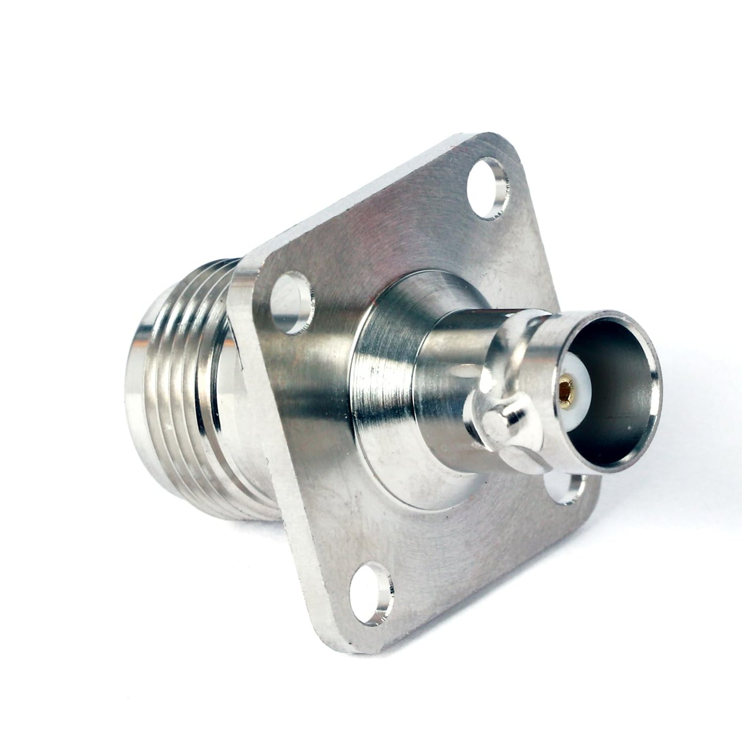 N Type Female to BNC Female 4 Hole Flange Panel Mount Adapter Connector (Pack of 2)