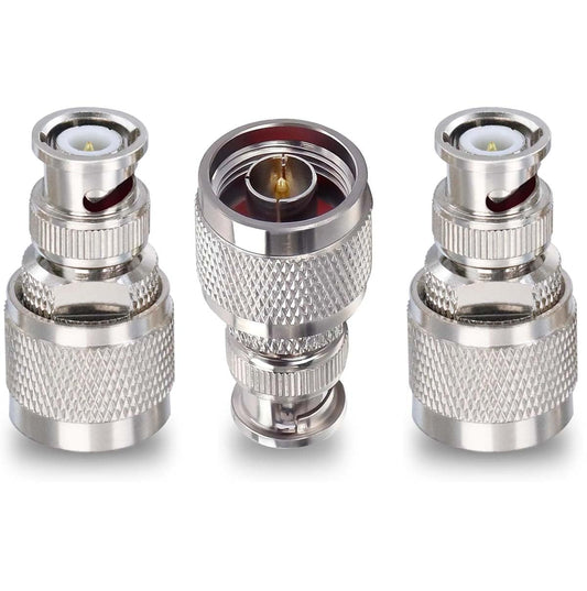ABONIX BNC Male to N Male RF Coax Adapter Connector -  Pack- 3