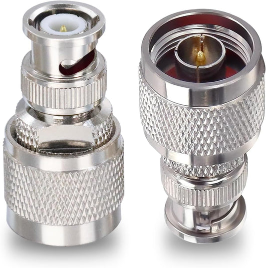 ABONIX BNC Male to N Male RF Coax Adapter Connector- Pack- 2