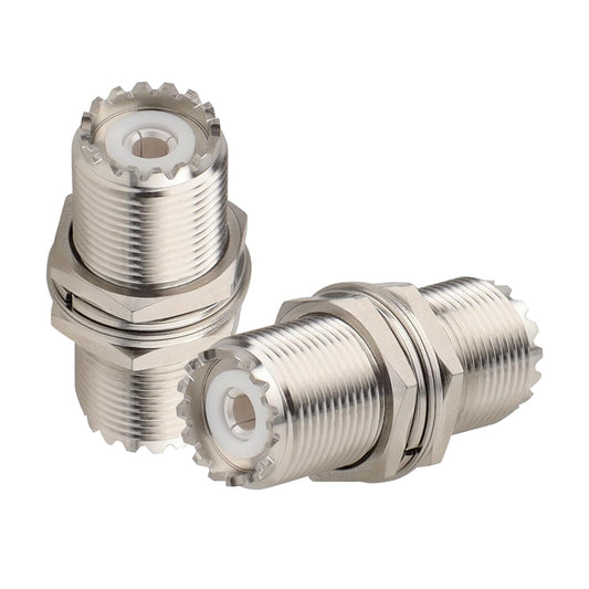 ABONIX UHF Female to Female Panel Mount SO-239 Adapter, RF Coax- Pack- 2