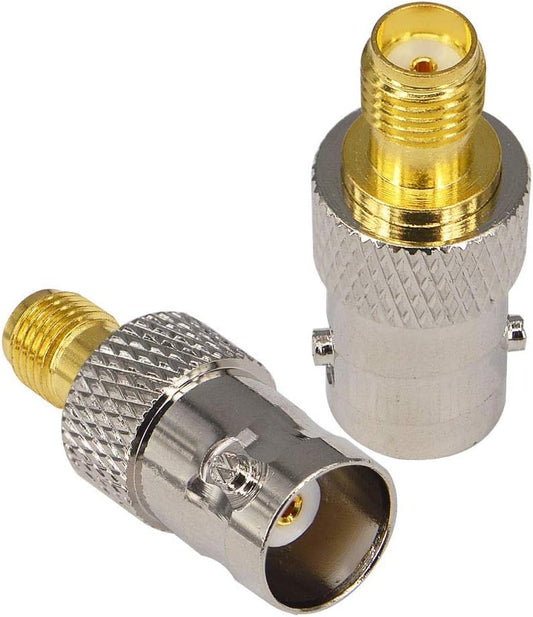 BNC Female to SMA Female Coaxial Cable Connector Adapter - Pack 2