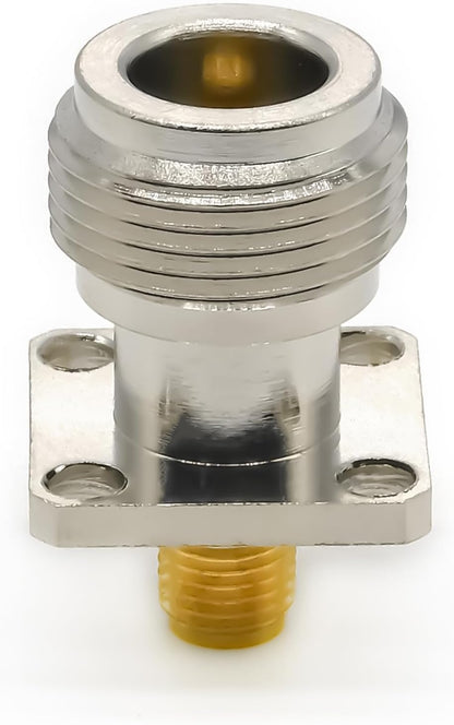 ABONIX N Female to SMA Female RF Panel Mount Adapter, 17.5mm Flange - Pack- 1
