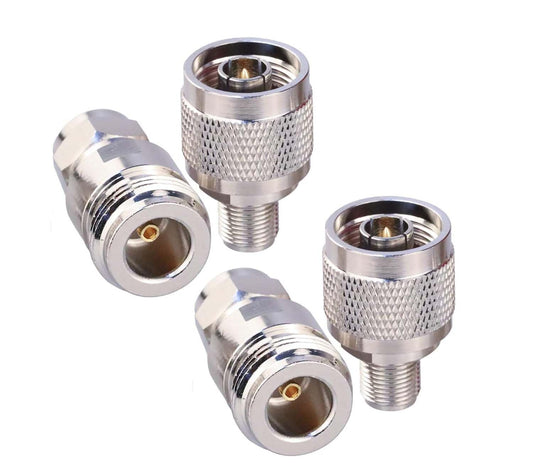 ABONIX N to F Adapter Kit 4 PCS, N Male to F Female RF Coaxial Connector Set
