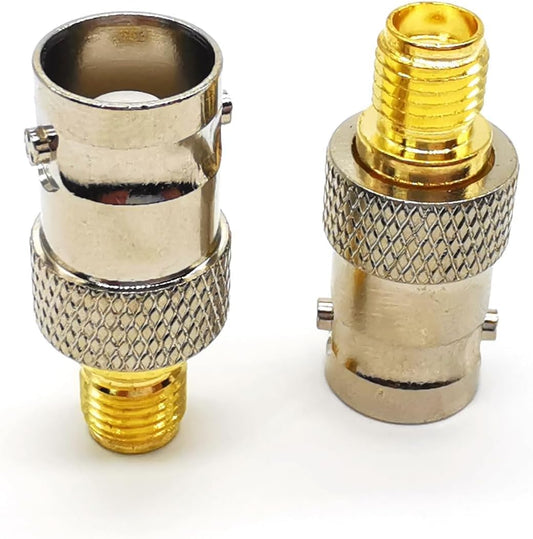 BNC Female to SMA Female Coaxial Cable Connector Adapter - Pack 2