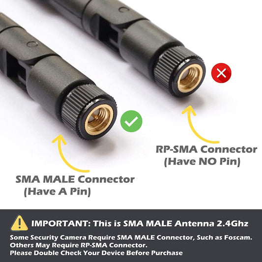 ABONIX 9dBi High Gain WiFi Antenna 2.4GHz/5GHz SMA Male- Pack - 1