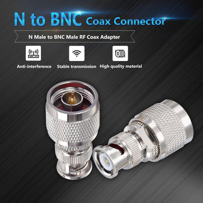 ABONIX BNC Male to N Male RF Coax Adapter Connector -  Pack- 3