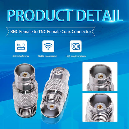 ABONIX BNC Female to TNC Female Coaxial Adapter for RF Equipment - Pack- 2