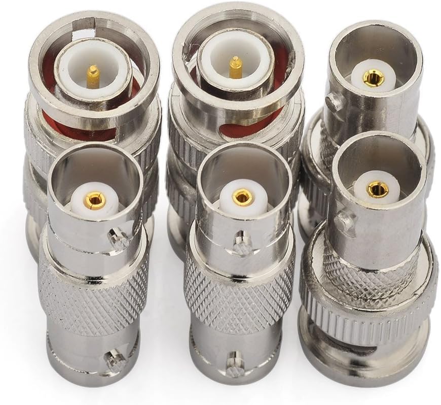 ABONIX BNC Adapter Kit 6 Pcs, BNC Male & Female RF Coax Connector Set for CCTV & Radio
