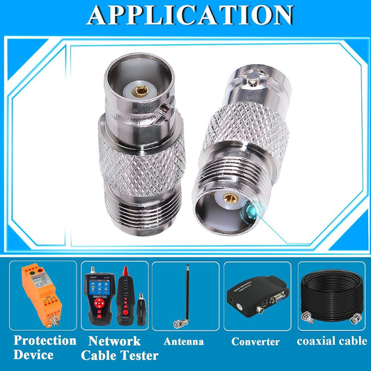 ABONIX BNC Female to TNC Female Coaxial Adapter for RF Equipment - Pack- 2