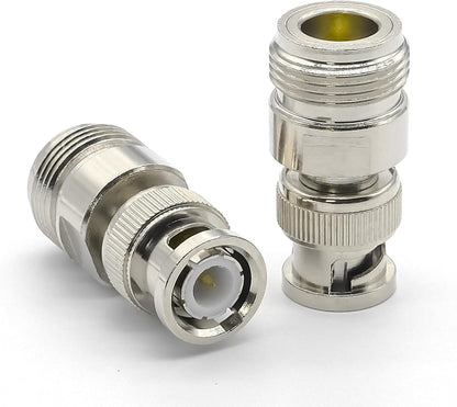 ABONIX N Female to BNC Male RF Connector Adapter, 50 Ohm - Pack- 2