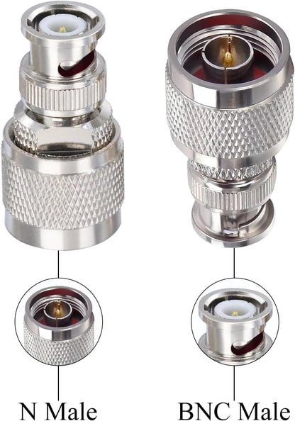 ABONIX BNC Male to N Male RF Coax Adapter Connector- Pack- 1