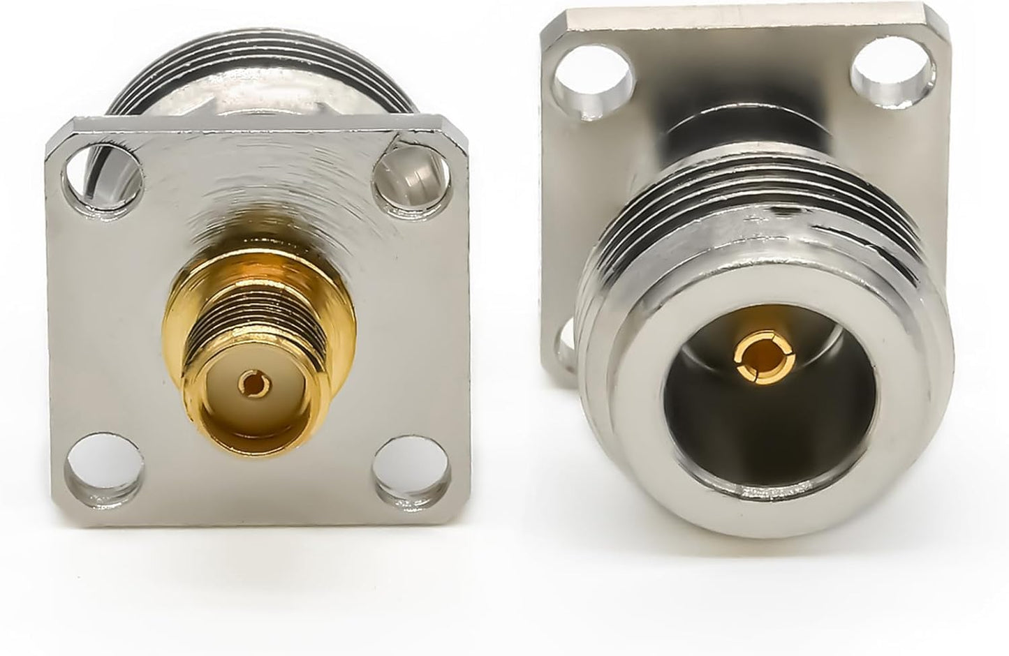 ABONIX N Female to SMA Female RF Panel Mount Adapter, 17.5mm Flange - Pack- 1