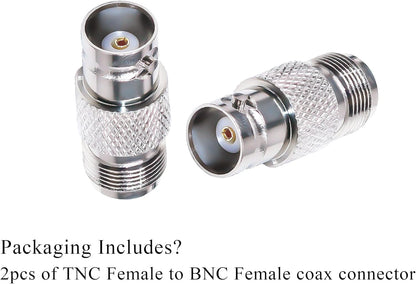 ABONIX BNC Female to TNC Female Coaxial Adapter for RF Equipment - Pack- 2