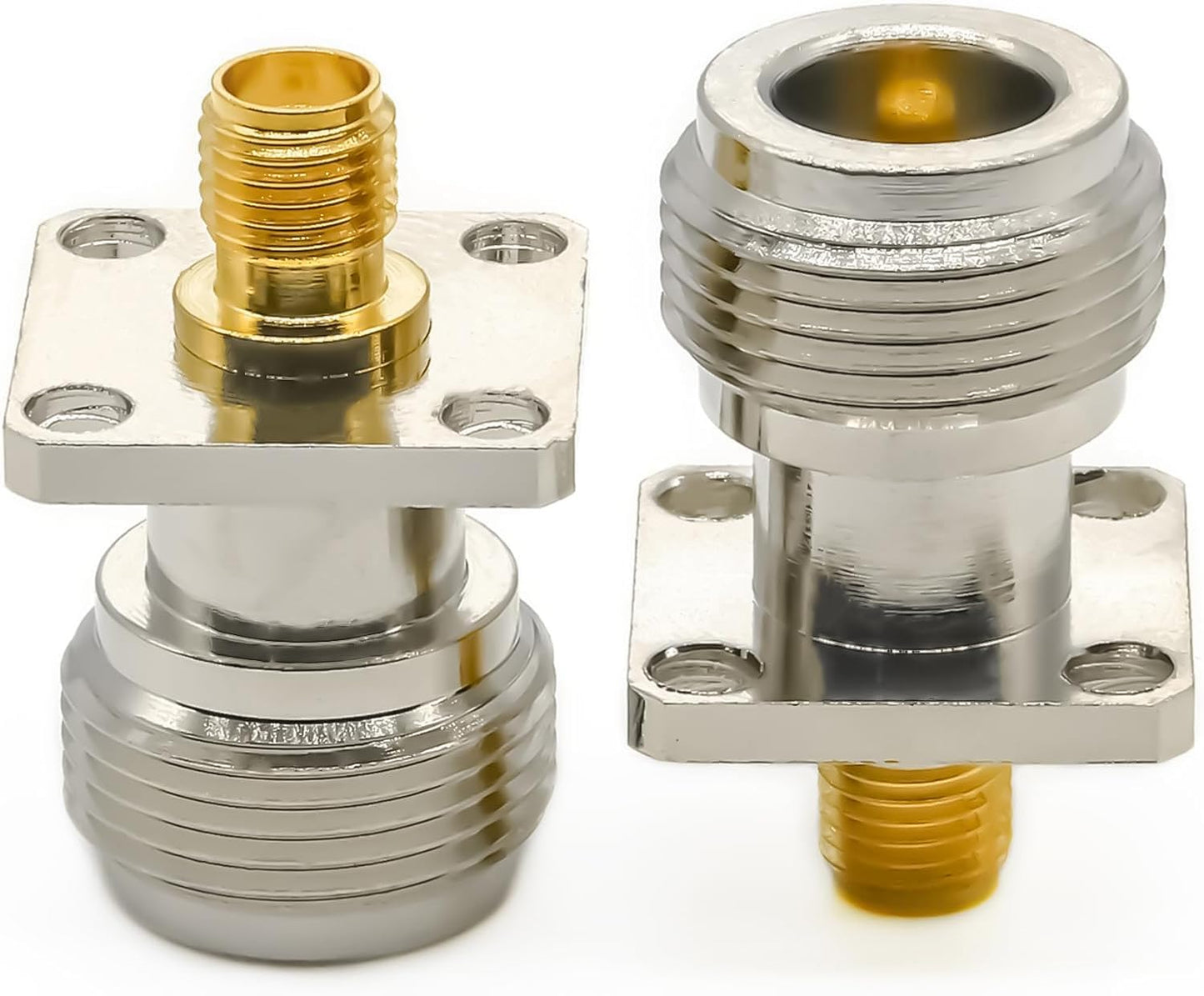 ABONIX N Female to SMA Female RF Panel Mount Adapter, 17.5mm Flange - Pack- 1