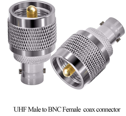 ABONIX BNC Female to UHF Male RF Coax Adapter, Pack- 3