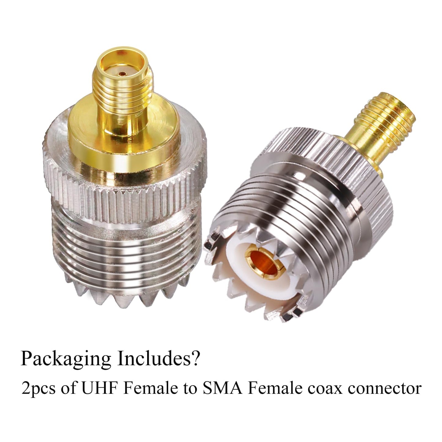 ABONIX BNC Female to UHF Male RF Coax Adapter, Pack- 3