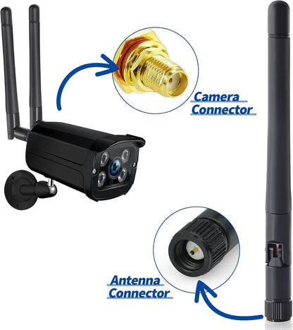 ABONIX 3dBi Dual Band WiFi Antenna SMA Male for Wireless IP Camera & CCTV- Pack- 2