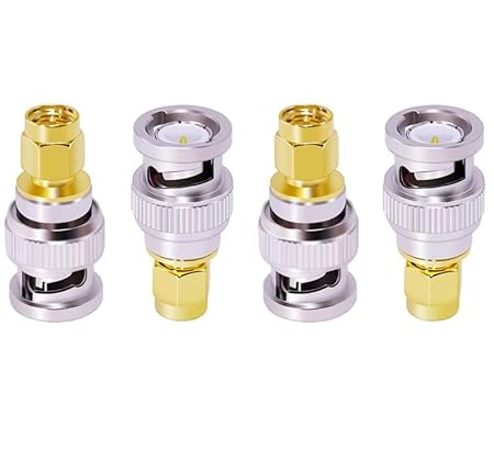 SMA Male to BNC Male Coax Cable Adapter Connector (Pack of 4)