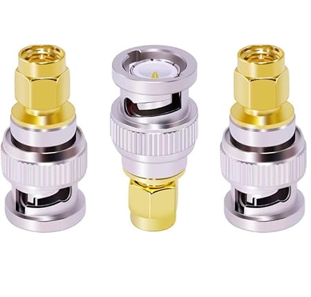SMA Male to BNC Male Coax Cable Adapter Connector (Pack of 3)