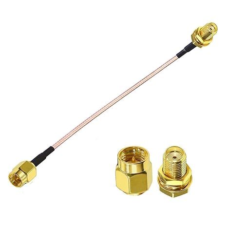RG316 SMA Coax Cable, 6inch (15cm) SMA Male to SMA Female Pigtail Coaxial Cable -Pack -1