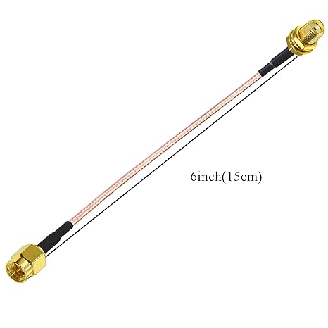 RG316 SMA Coax Cable, 6inch (15cm) SMA Male to SMA Female Pigtail Coaxial Cable -Pack -1