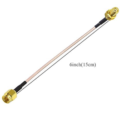 RG316 SMA Coax Cable, 6inch (15cm) SMA Male to SMA Female Pigtail Coaxial Cable -Pack -1