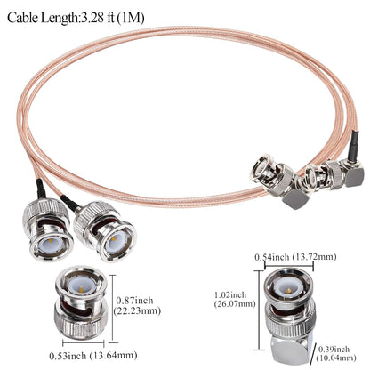 RG316 Right Angle BNC Male to BNC Male 3.28ft(1M) 50Ohm Extension Cable -Pack -1