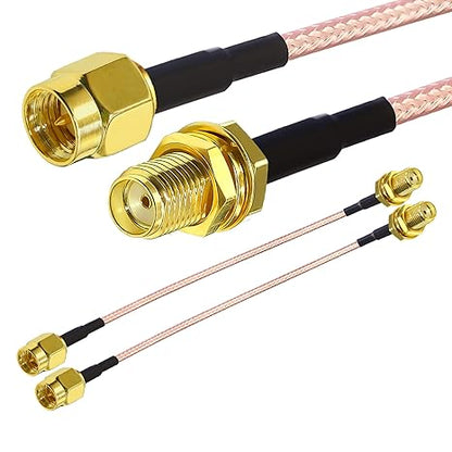 RG316 SMA Coax Cable, 6inch (15cm) SMA Male to SMA Female Pigtail Coaxial Cable -Pack -1