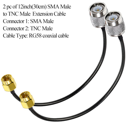 RG316 SMA Coax Cable 12inch (30cm) SMA Male to TS9 Male Coaxial Antenna Extension Cable (Pack of 1)