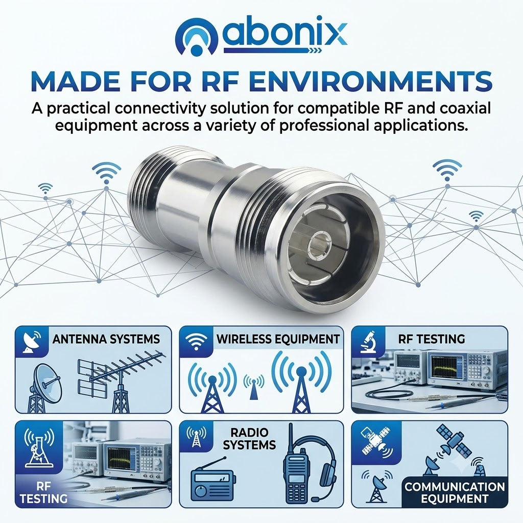 4.3-10 Mini DIN Female to N Female Jack Connector RF Straight Adapter - Pack - 1