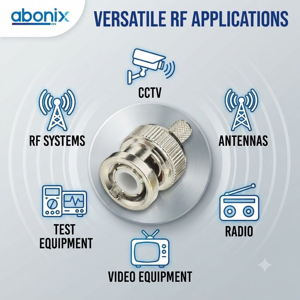 BNC Male Crimp Coaxial Adapter Connector for Cable RG58 -Pack -4