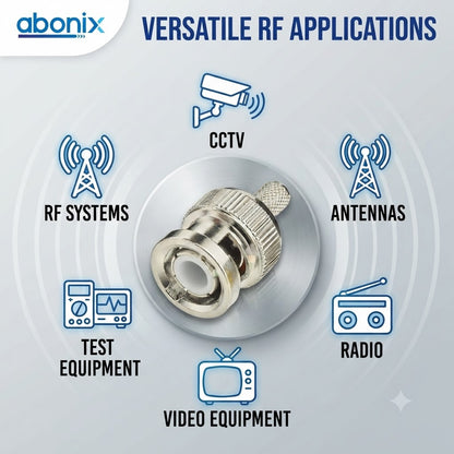 BNC Male Crimp Coaxial Adapter Connector for Cable RG58 -Pack -4