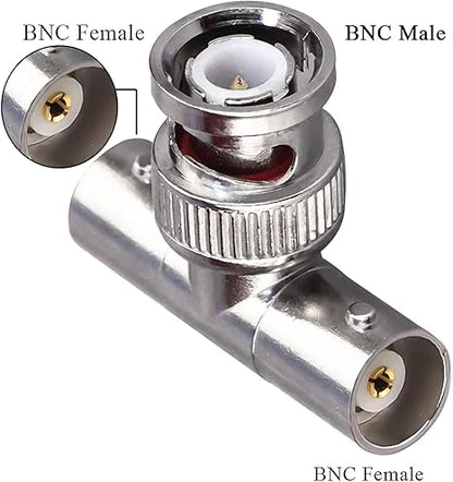 BNC Tee Adapter BNC Male to Dual BNC Female RF Coaxial Adapter - Pack - 1