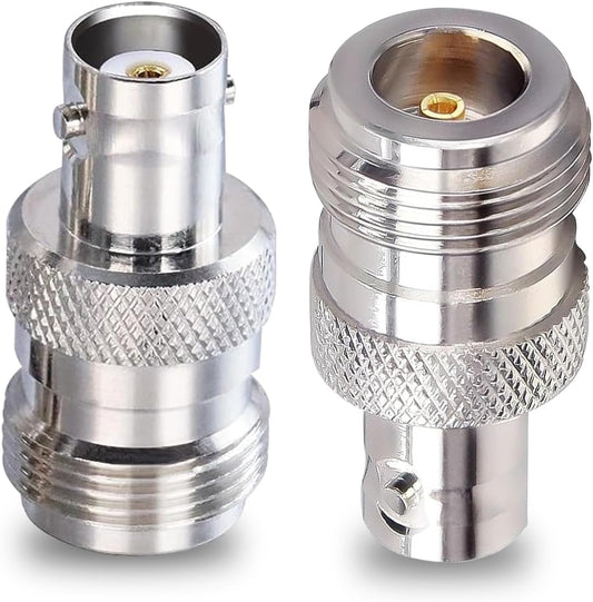 N-Type Female to BNC Female RF Coax Adapter - Pack - 2