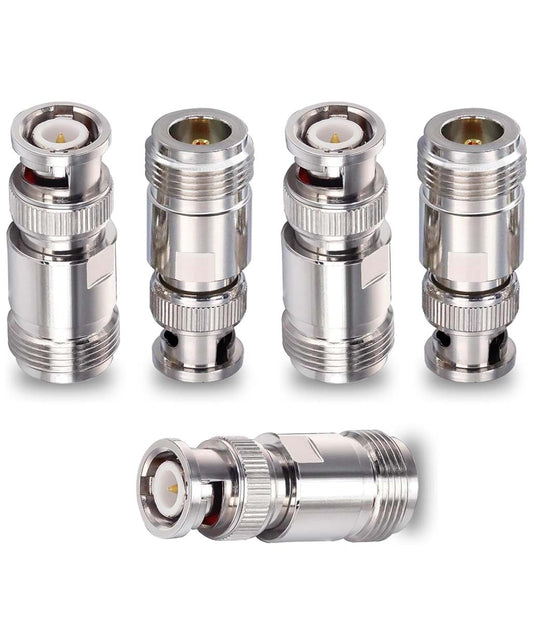 N Female to BNC Male Coax Adapter - Pack - 5