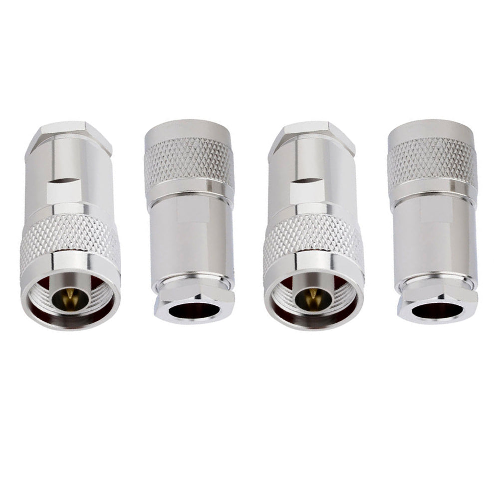 ABONIX N Male Connector Clamp HLF400/LMR400 RF Connector Adapter- Pack-4