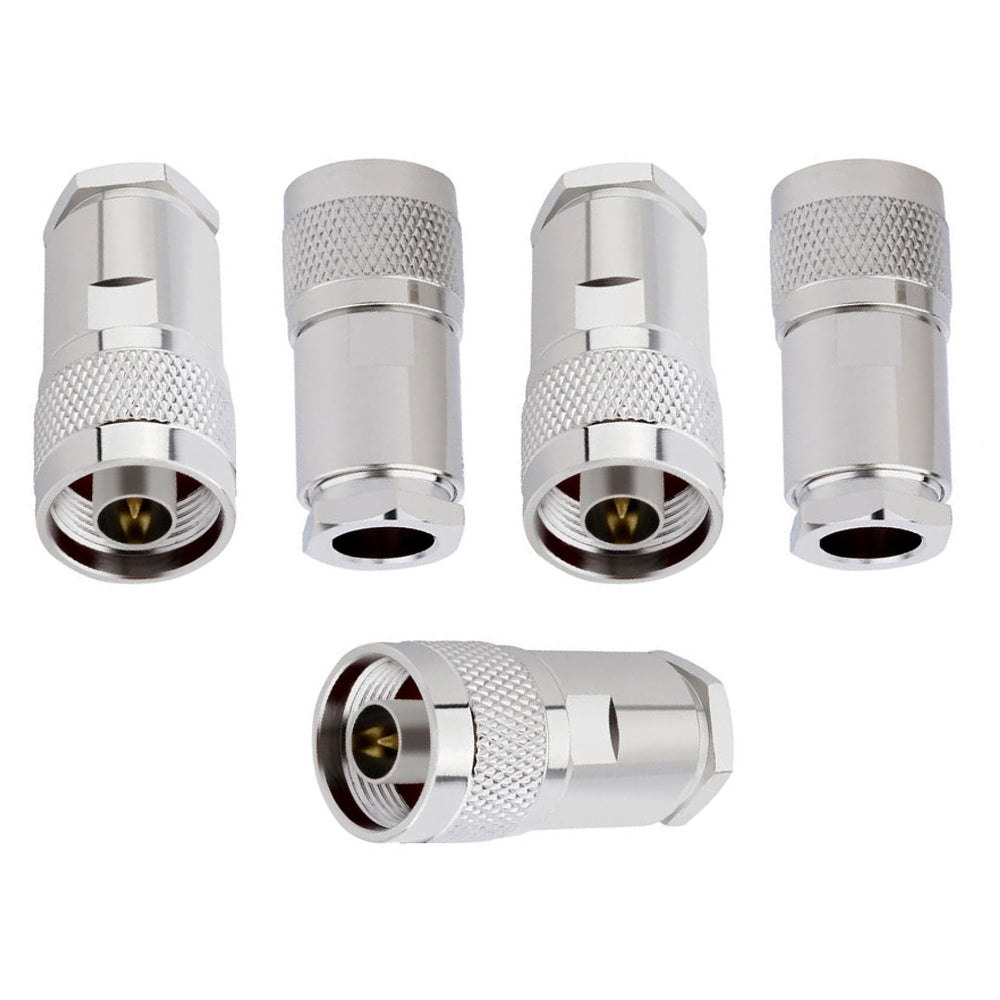 ABONIX N Male Connector Clamp HLF400/LMR400 RF Connector Adapter- Pack-5