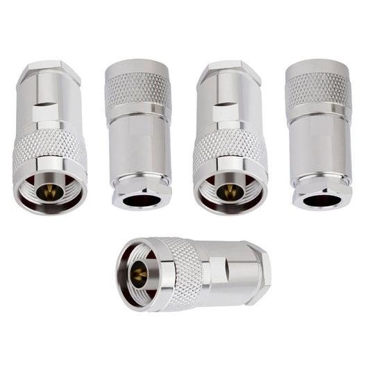 ABONIX N Male Connector Clamp HLF400/LMR400 RF Connector Adapter- Pack-5