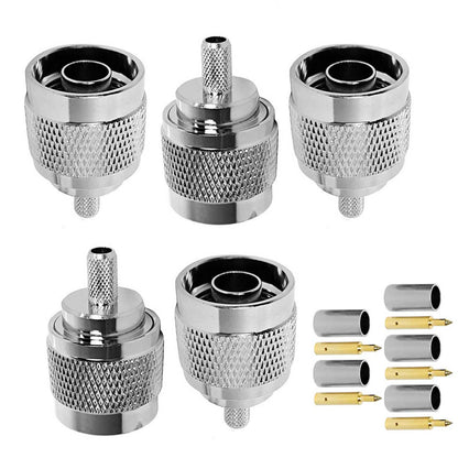 N Type Male Crimp Plug RG58/RG142 -Pack -5