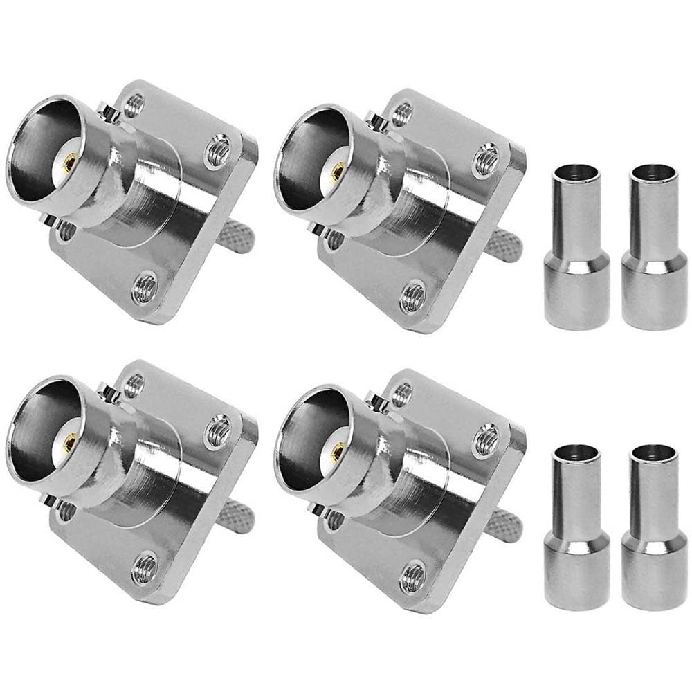 ABONIX BNC Female 4-Hole Crimp Connector for RG316/RG174- Pack- 4