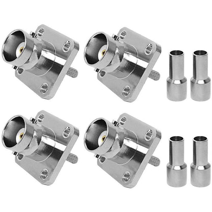 ABONIX BNC Female 4-Hole Crimp Connector for RG316/RG174- Pack- 4