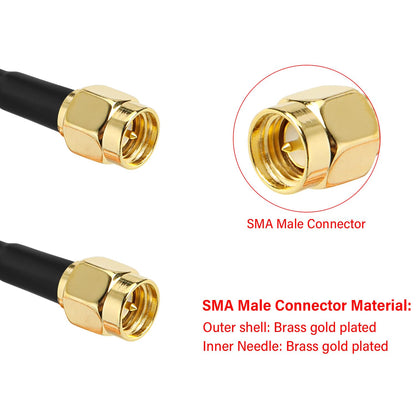 ABONIX BNC Male to SMA Female Cable 1FT RG316 50 Ohm