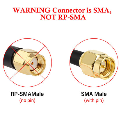 ABONIX BNC Male to SMA Female Cable 1FT RG316 50 Ohm