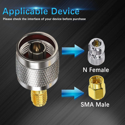 SMA Female to N Male RF Coax Adapter - Pack - 5