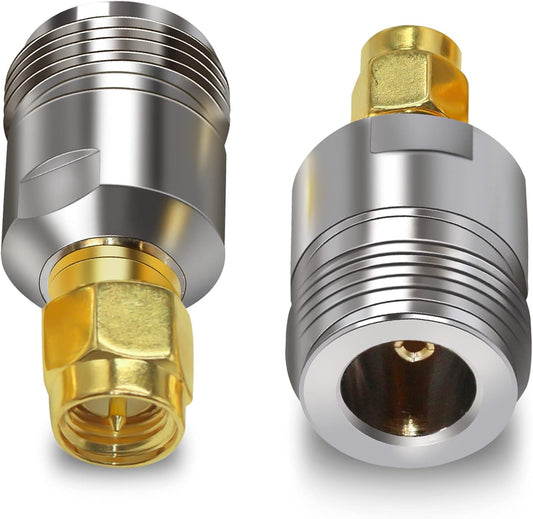 SMA Male to N Female RF Coaxial Connector Adapter (Pack of 2)